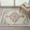 2’ x 3’ Gray Distressed Medallion Scatter Rug