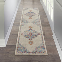 2’ x 8’ Gray Distressed Medallion Runner Rug