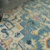 7’ x 10’ Light Blue and Ivory Distressed Area Rug