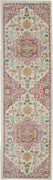 2’ x 8’ Ivory and Pink Medallion Scatter Rug