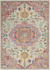 5’ x 7’ Ivory and Pink Medallion Area Rug