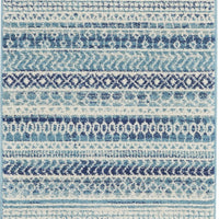 2’ x 8’ Navy Blue Ornate Stripes Runner Rug