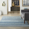 4’ x 6’ Navy Blue Ornate Stripes Area Rug