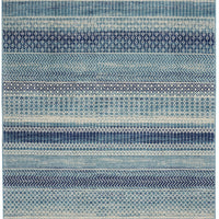5’ x 7’ Navy Blue Ornate Stripes Area Rug