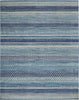 7’ x 10’ Navy Blue Ornate Stripes Area Rug