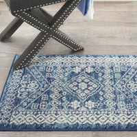 2’ x 3’ Navy Blue and Ivory Persian Motifs Scatter Rug