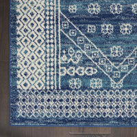 7’ x 10’ Navy Blue and Ivory Persian Motifs Area Rug