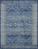 8’ x 10’ Navy Blue and Ivory Persian Motifs Area Rug