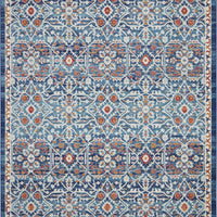 8’ x 10’ Blue White Multi Medallion Area Rug