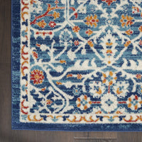 8’ x 10’ Blue White Multi Medallion Area Rug