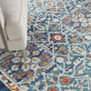 8’ x 10’ Blue White Multi Medallion Area Rug