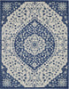 8’ x 10’ Ivory and Blue Medallion Area Rug