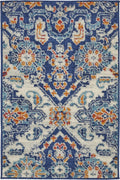 2’ x 3’ Blue and Ivory Persian Patterns Scatter Rug