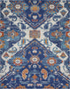 8’ x 10’ Blue and Ivory Persian Patterns Area Rug