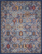 8’ x 10’ Blue and Gold Intricate Area Rug