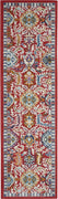 2’ x 8’ Red and Multicolor Decorative Runner Rug