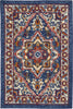 2’ x 3’ Blue and Ruby Medallion Scatter Rug