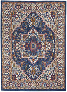 4’ x 6’ Blue and Ruby Medallion Area Rug