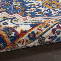 8’ x 10’ Blue and Ruby Medallion Area Rug