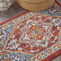 2’ x 3’ Red and Ivory Medallion Scatter Rug