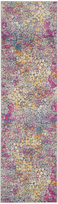 2’ x 6’ Yellow and Pink Coral Reef Runner Rug