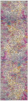 2’ x 10’ Yellow and Pink Coral Reef Runner Rug