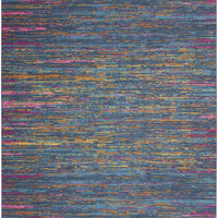 7’ x 10’ Blue Distressed Striations Area Rug