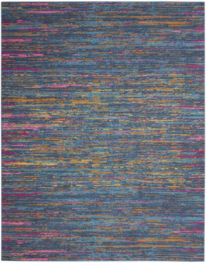 8’ x 10’ Blue Distressed Striations Area Rug