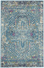 2’ x 3’ Blue Distressed Medallion Scatter Rug