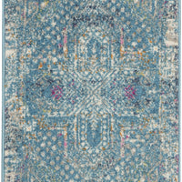 2’ x 3’ Blue Distressed Medallion Scatter Rug