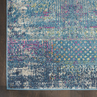 2’ x 3’ Blue Distressed Medallion Scatter Rug