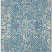 2’ x 6’ Blue Distressed Medallion Runner Rug