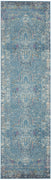 2’ x 10’ Blue Distressed Medallion Runner Rug