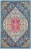 2’ x 3’ Blue and Pink Medallion Scatter Rug