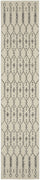 2’ x 10’ Ivory and Gray Geometric Runner Rug