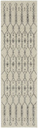 2’ x 8’ Ivory and Gray Geometric Runner Rug