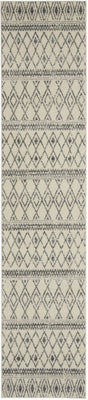 2’ x 10’ Ivory and Gray Berber Pattern Runner Rug