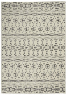 5’ x 7’ Ivory and Gray Berber Pattern Area Rug