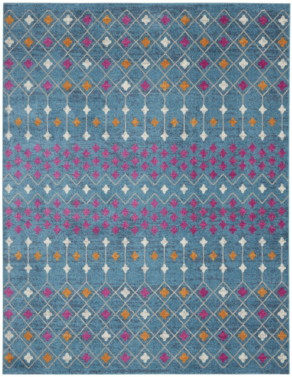 8’ x 10’ Blue Jewels Geometric Area Rug