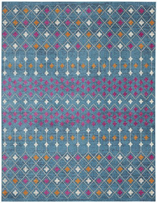 8’ x 10’ Blue Jewels Geometric Area Rug