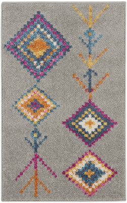 2’ x 3’ Gray and Multicolor Geometric Scatter Rug