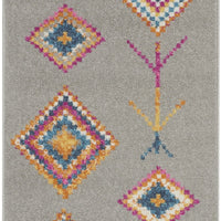 2’ x 8’ Gray and Multicolor Geometric Runner Rug