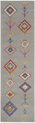 2’ x 8’ Gray and Multicolor Geometric Runner Rug