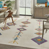 7’ x 10’ Ivory Boho Jewels Geometric Area Rug