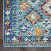 8’ x 10’ Blue and Multi Diamonds Area Rug