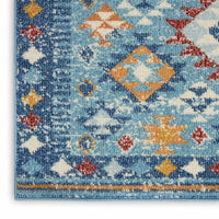 8’ x 10’ Blue and Multi Diamonds Area Rug