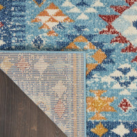 8’ x 10’ Blue and Multi Diamonds Area Rug