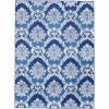 4’ x 6’ Blue and Ivory Damask Area Rug