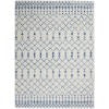 6’ x 9’ Ivory and Blue Berber Pattern Area Rug