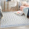 6’ x 9’ Ivory and Blue Berber Pattern Area Rug
